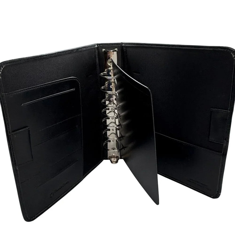 Franklin Covey Black Simulated Leather Planner Binder Classic Size 1
